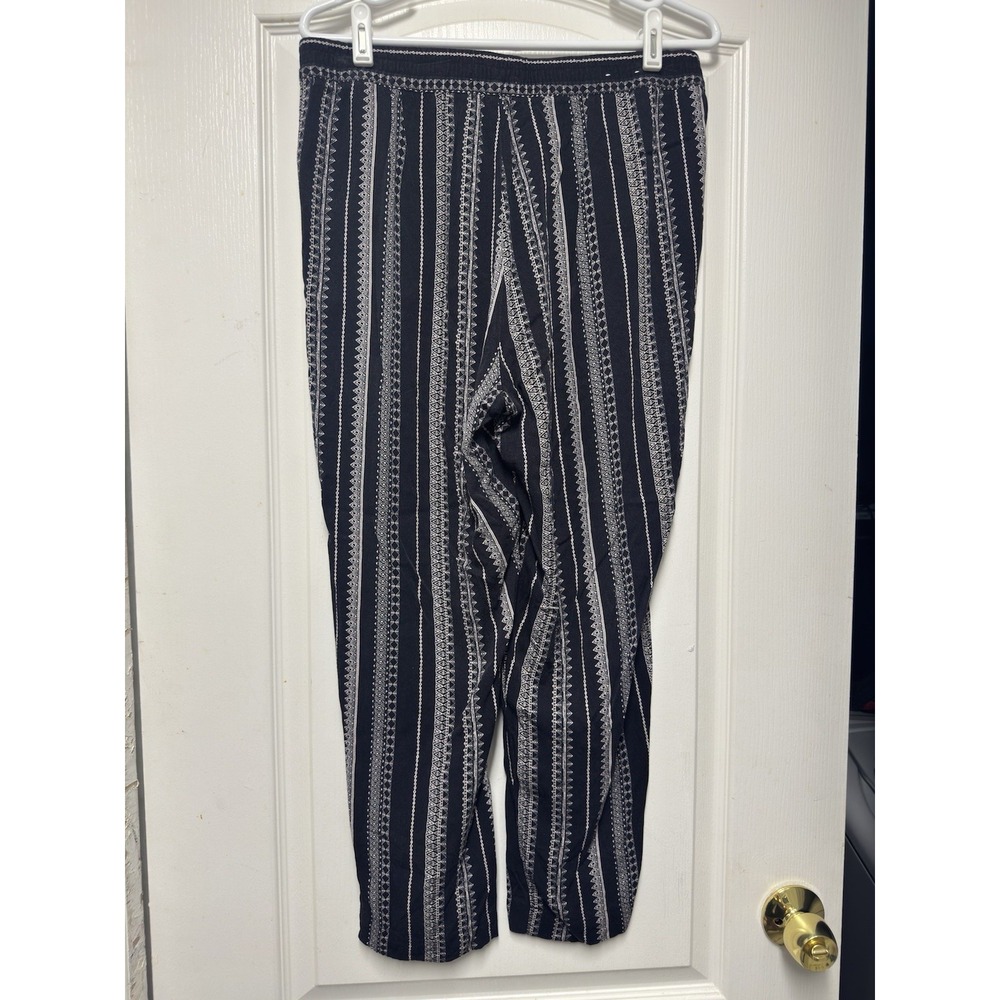 Jessica Simpson Pants Womens Size S Pull On Crop Aztec Pattern Pockets Black